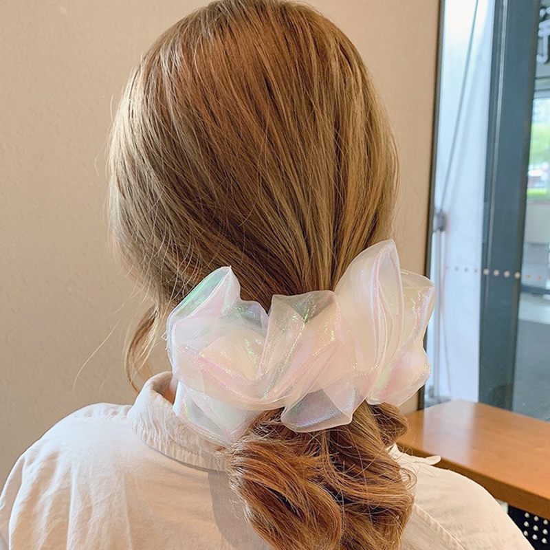 Scrunchies cột tóc phản quang ngọt ngào