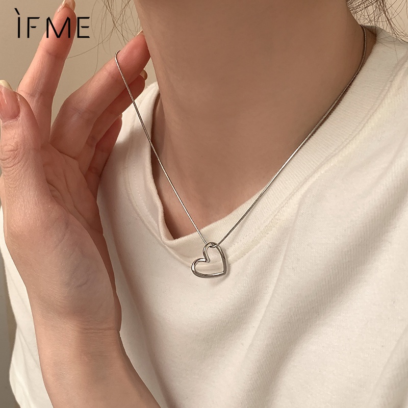 IF ME Vòng cổ   mặt trái tim rỗng đơn giản cho nữ