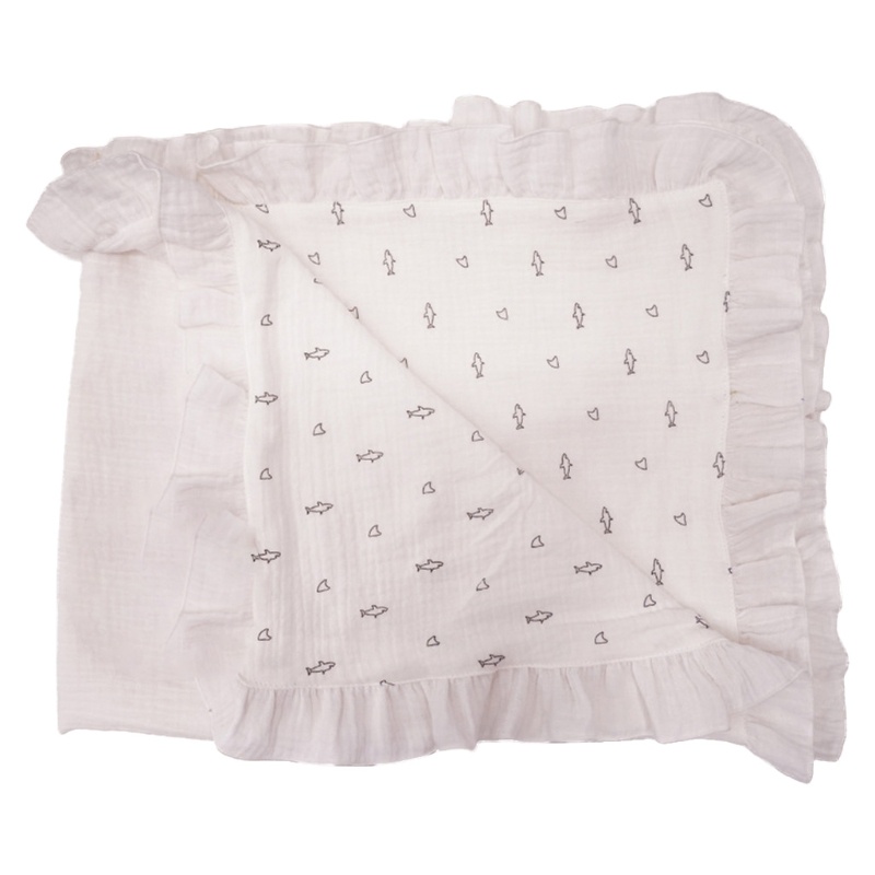 Chăn Quấn Em Bé Bằng Cotton Nguyên Chất Hai Mặt In Họa Tiết