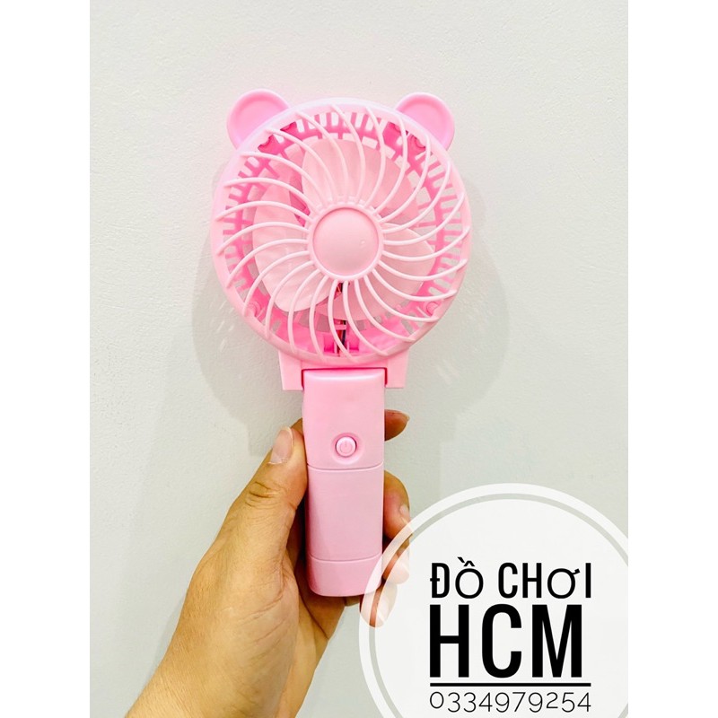 [QUẠT MẠNH CÓ ĐÈN] Quạt mini cầm tay tai thỏ tích điện tiện dụng có đèn dành cho bé sử dụng trong mùa hè nắng nóng | BigBuy360 - bigbuy360.vn