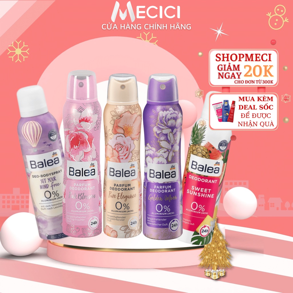 Xịt khử mùi Balea khử mùi cơ thể nam nữ, chiết xuất thiên nhiên, lưu hương thơm lâu 150ml - Shop Mecici