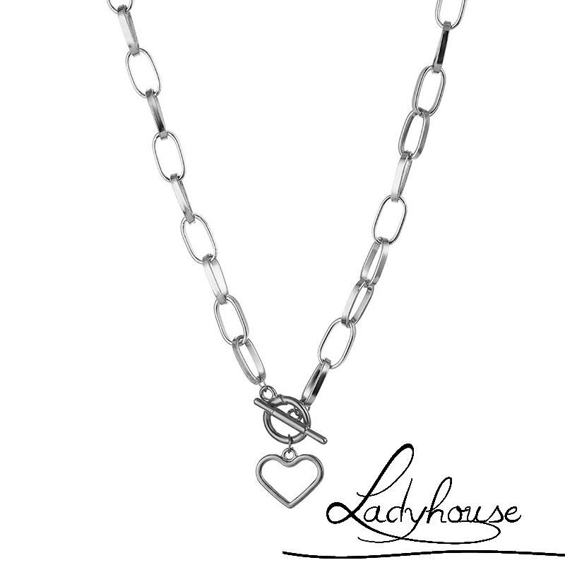 Vòng cổ choker màu vàng/bạc mặt hình trái tim cổ điển cho cặp đôi