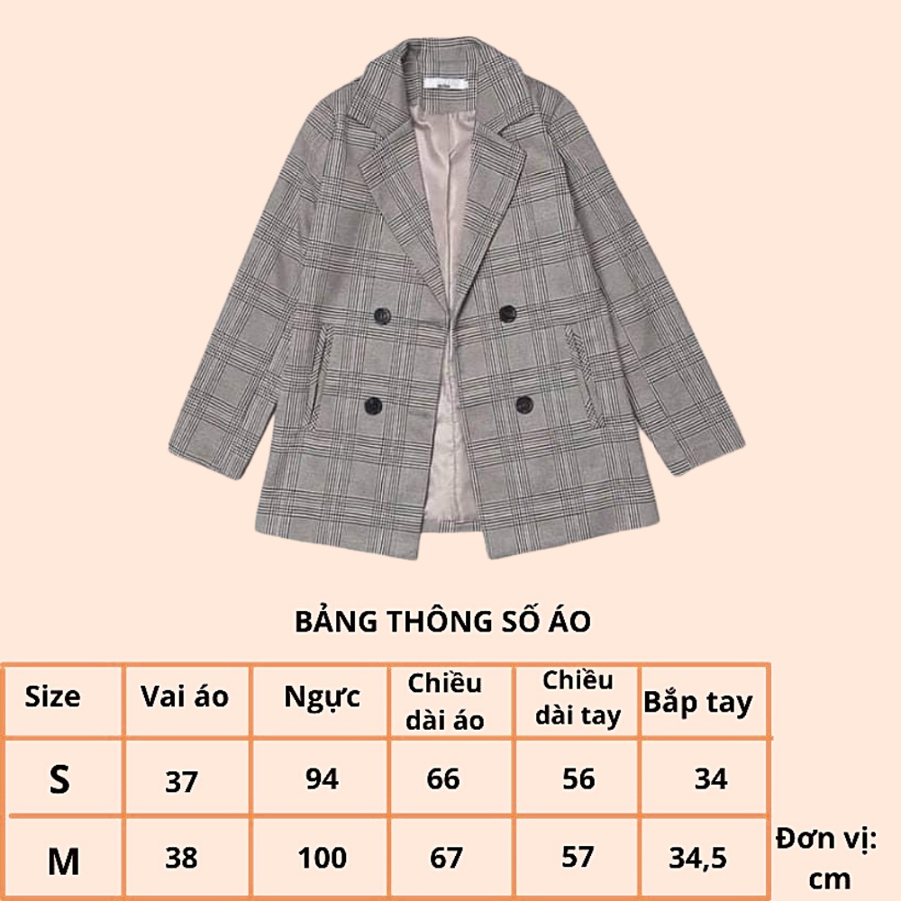 Áo khoác kẻ túi dọc ulzzang kẻ nâu kim tuyến Áo vest blazer 2 lớp công sở | BigBuy360 - bigbuy360.vn