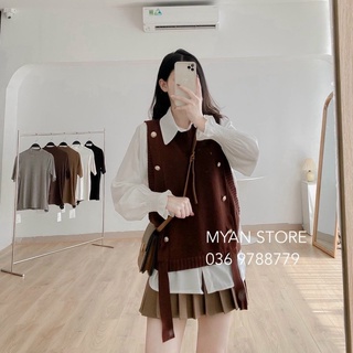 Áo gile Len kiểu mới phong cách Hàn Quốc siêu xinh