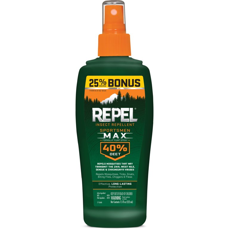 Xịt xua muỗi, côn trùng Repel Insect Repellent Sportsmen Max Formula Spray Pump 40% DEET 222ml - Mỹ