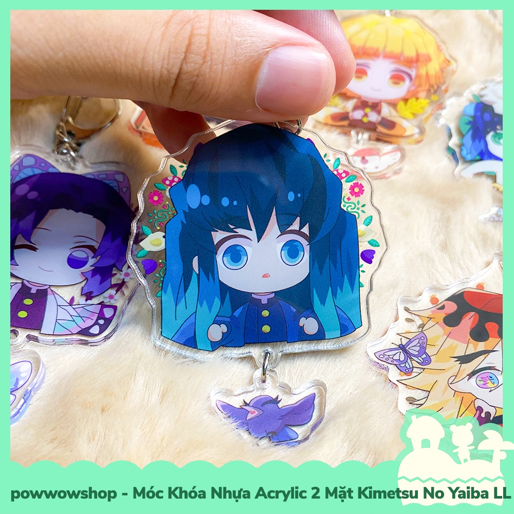 [Sẵn VN - Hỏa Tốc] Móc Khóa Nhựa Acrylic 2 Mặt Trong Suốt Kimetsu No Yaiba Lục Lạp Selfie Days
