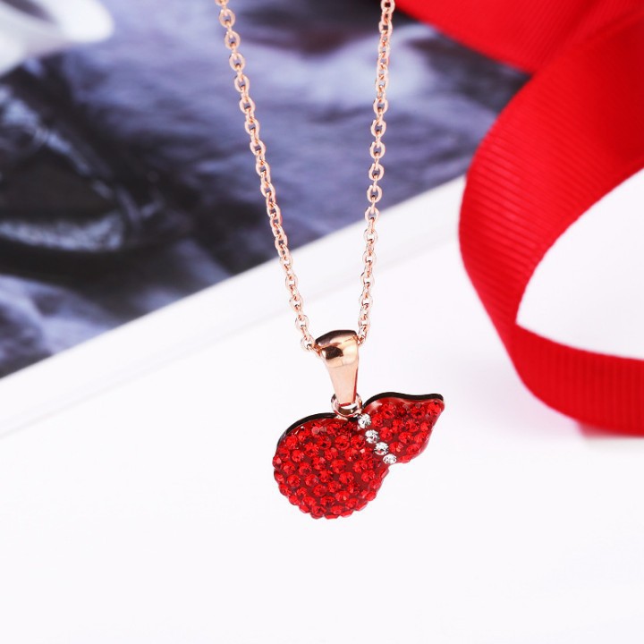 Dây Chuyền Hồ Lô Đỏ May Mắn Titan Không Đen TT 1750