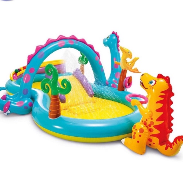 Bể phao Intex cho bé nhiều mẫu: Khủng long, kẹo mút, cầu trượt, bể phao siêu to khổng lồ