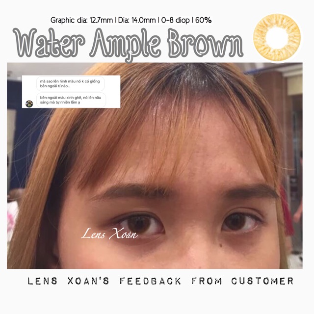 Áp tròng WATER AMPLE BROWN- LENS ME ( LENS XOẮN): NÂU VÀNG TÂY VỪA MẮT