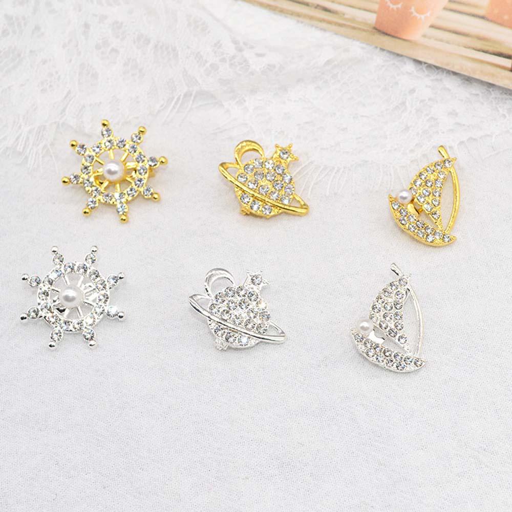 JARRED Trâm Cài Áo Hình Con Tàu Đính Đá Thời Trang Hàn Quốc