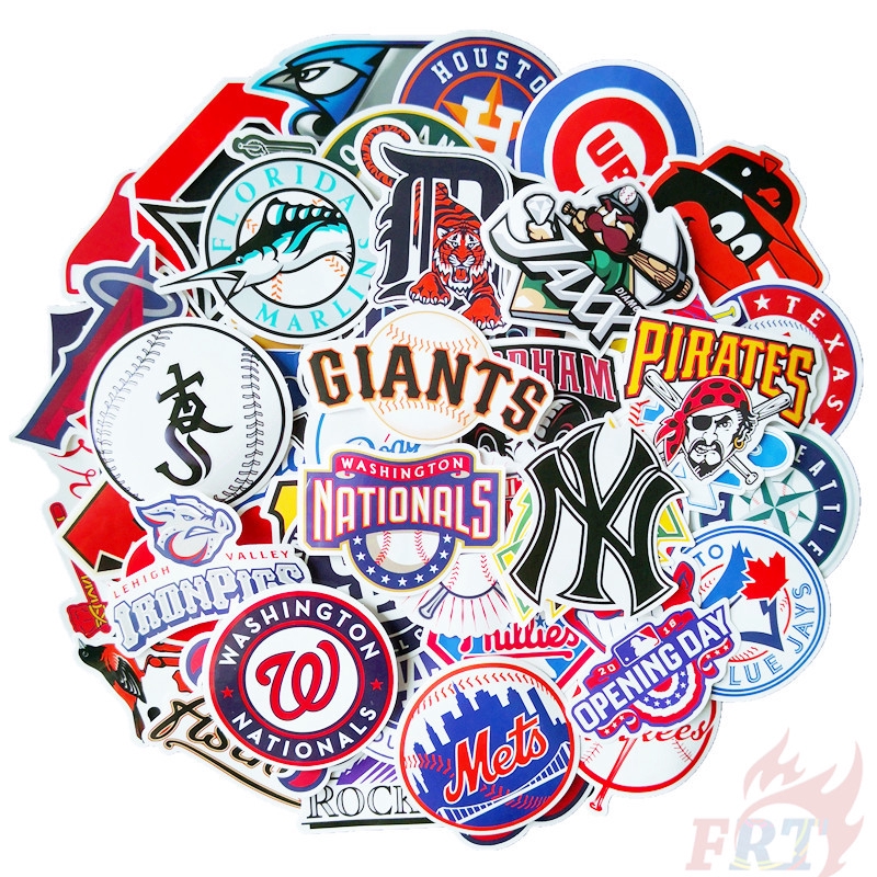 Set 53 miếng dán họa tiết logo MLB Major League Baseball 02 chống thấm nước thời trang