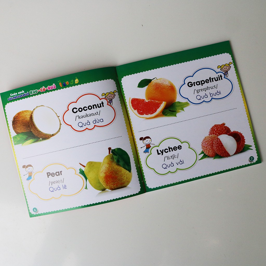 Sách - Song Ngữ Cuốn Sách Đầu Tiên Cho Bé Chủ Đề Rau - Củ - Quả 50
