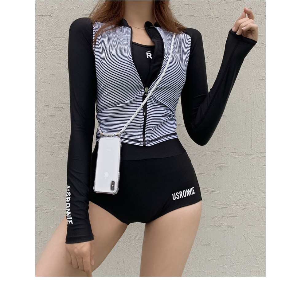 (Đồ bơi cho trẻ, người lớn) Bikini bộ đồ bơi 3 mảnh áo khoác tay dài chống nắng, bộ bơi học bơi Hàn Quốc 2020 mẫu mới