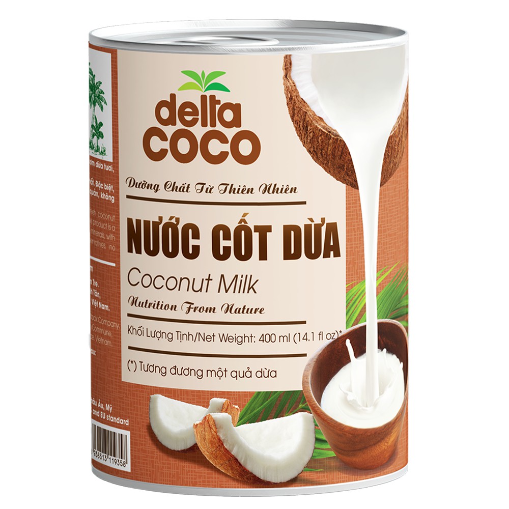 Nước cốt dừa Delta Coco lon 400ml - Đặc sản Bến Tre