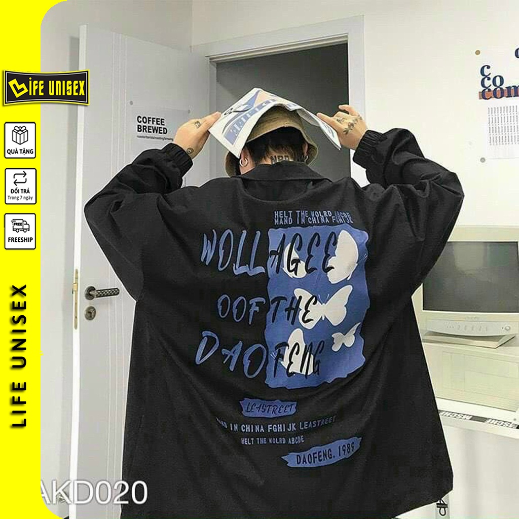 Áo khoác dù sơ mi LEASTREET nam nữ form rộng Unisex Chống Nắng Siêu Hot ulzzang Jacket Bomber - Life Unisex