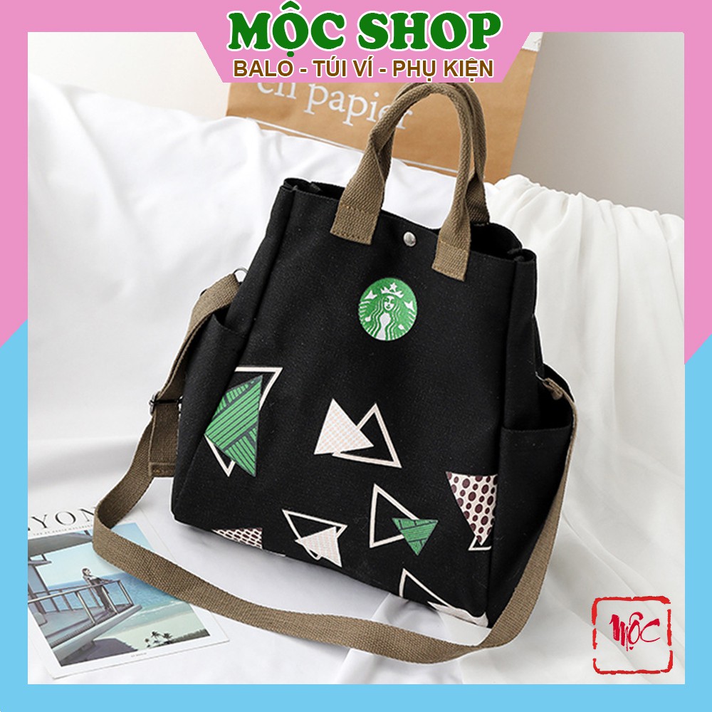 Túi tote TN822, Túi vải canvas đi học công sở, 2 dây đeo thời trang, cá tính