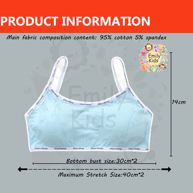B2177 [B2177] #Áo Ngực Cotton Không Gọng Dây Đeo Tùy Chỉnh Thoải Mái Thời Trang Cho Tuổi Teen / Bé Trai 10-16 Tuổi
