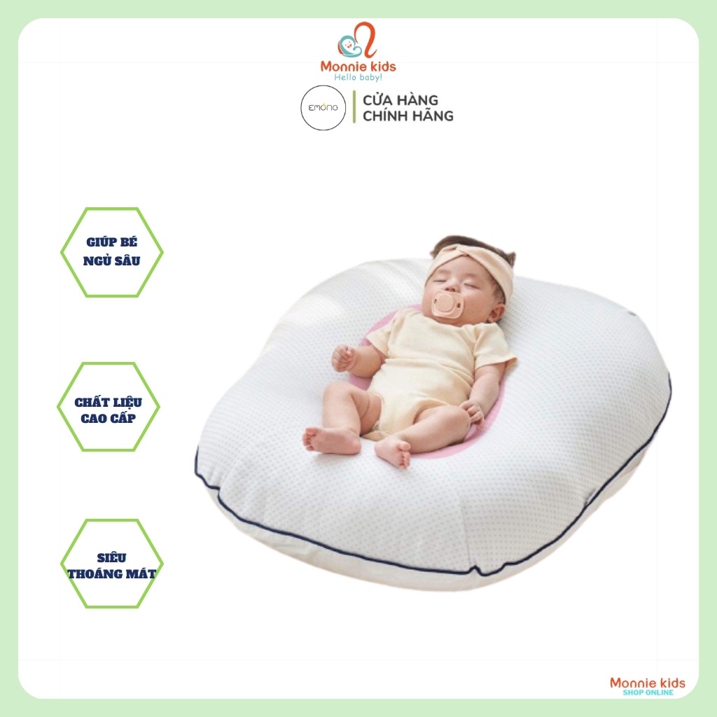 Gối chống trào ngược cho bé Emong Duraron Cool, gối chống trào ngược siêu mát - Monnie Kids