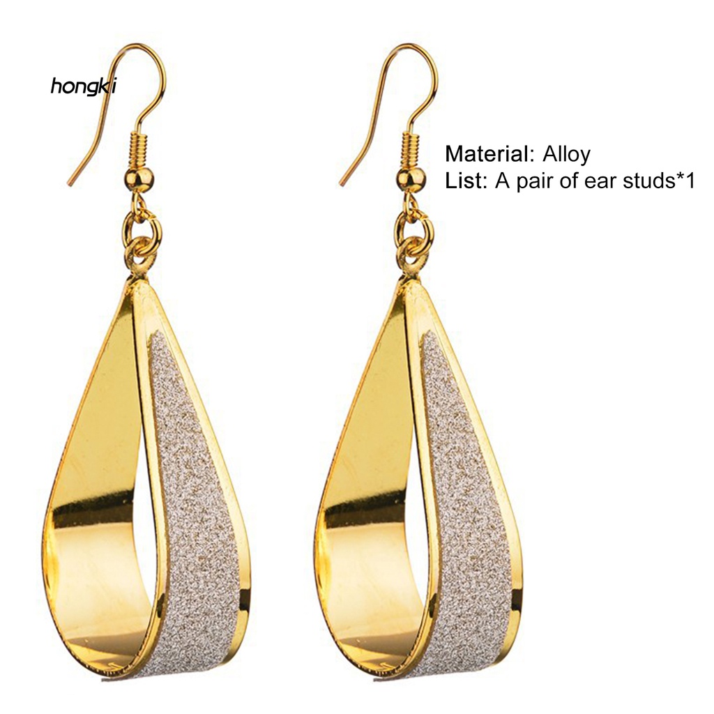 Bông Tai Hợp Kim Hình Giọt Nước Rỗng Đơn Giản Cho Nữ