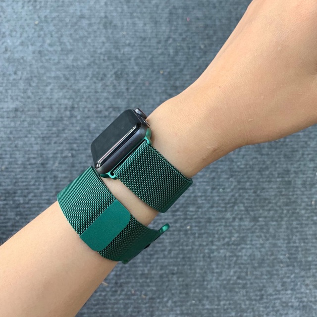 Dây thép milanese dành cho Apple watch, màu mới 2020 Midnight Green