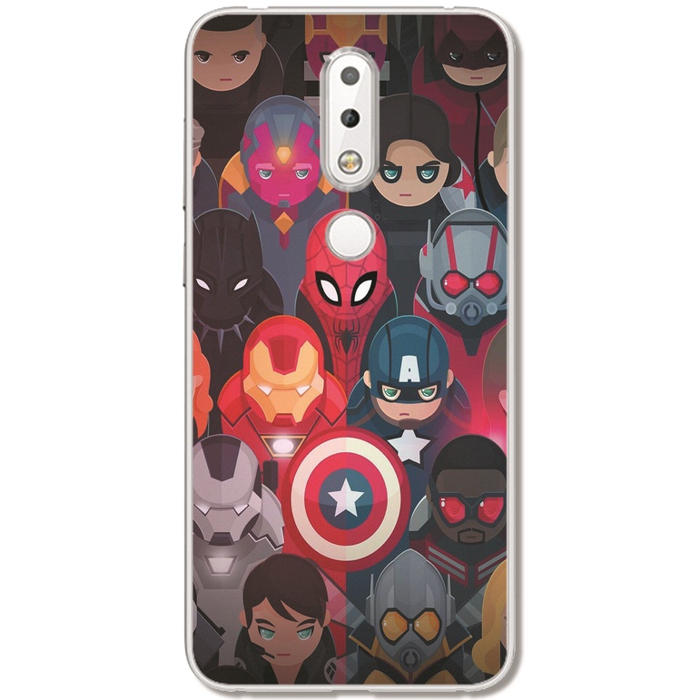 Nokia 6 2018/8.1/7.1/6.1/5.1/3.1/2.3 INS Cute Cartoon Avengers Soft Silicone TPU Phone Casing Hero iron Man Graffiti Case Back Cover Couple