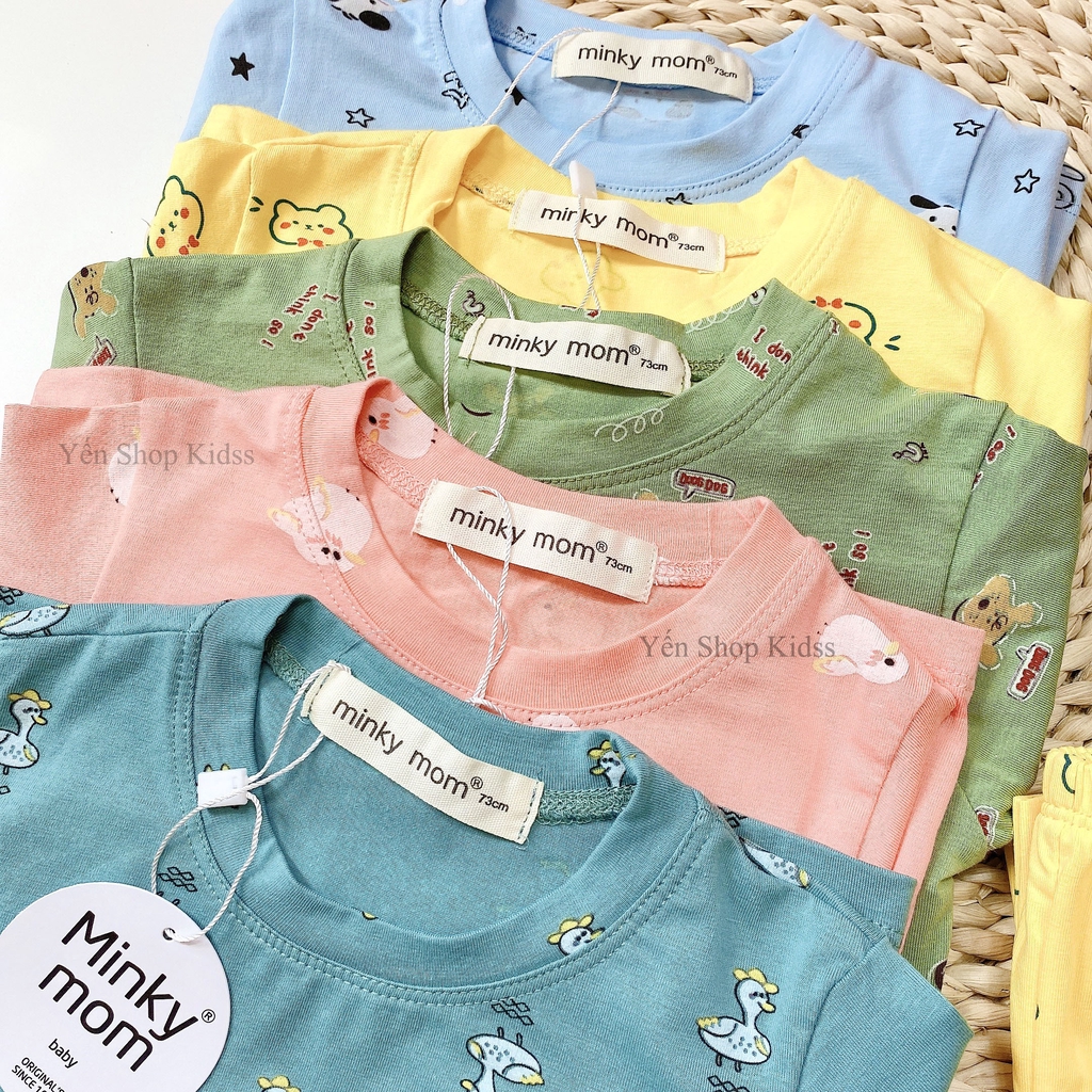 Bộ Dài Tay   Minky Mom Chất Cotton 100 % In Toàn Thân Họa Tiết Động Vật Vịt-Ngỗng Cho Bé (7-19kg) (SP001308 )