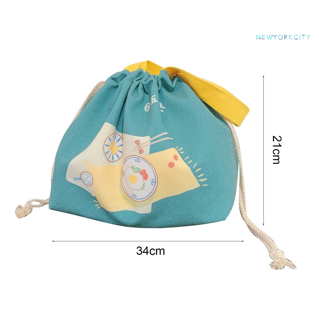 Túi Canvas Dây Rút Cách Nhiệt Chống Rò Rỉ Đựng Thực Phẩm Đi Cắm Trại