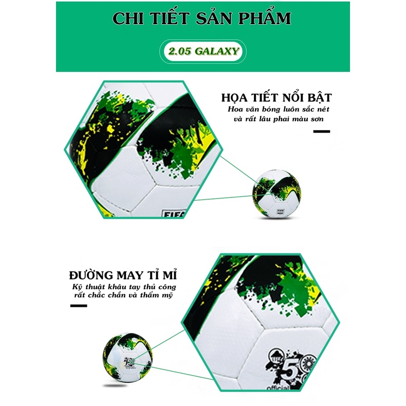 Quả Bóng Đá Động Lực Số 5 UHV 2.05 Galaxy, Trái Banh Da Chính Hãng Đủ Size Trẻ Em Người Lớn Tiêu Chuẩn FIFA QUALITY