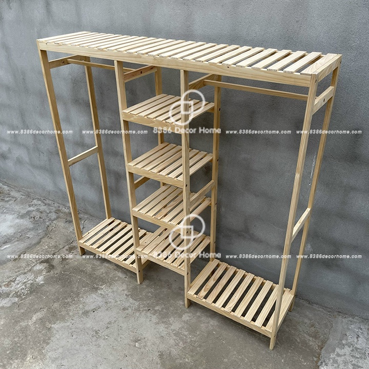 Kệ treo quần áo 3 ngăn màu trắng decor homstay, phòng khách sạn, trang trí, cửa hàng shop quần áo