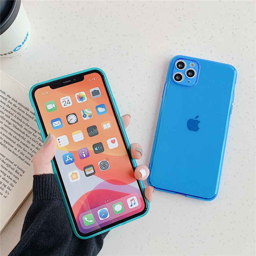 Ốp điện thoại mềm màu kẹo dạ quang trong suốt chống sốc cho Iphone 11 Iphone 7 8 Plus 6 6s Plus X Xr Xs Max Se 2020