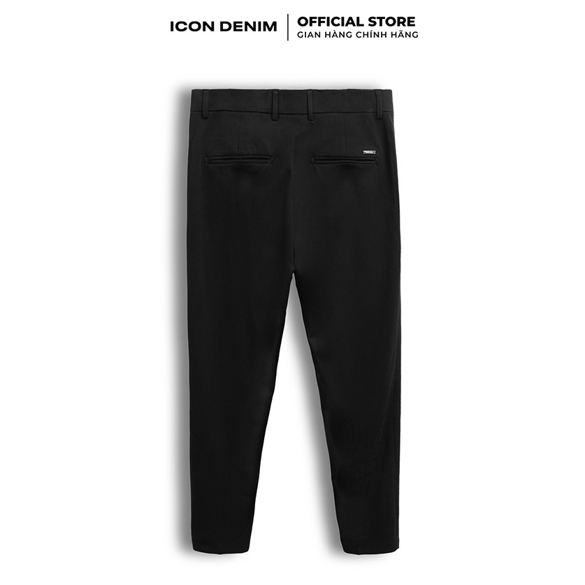 Quần Tây Nam Trơn ICON DENIM Dáng Slim-fit Đen Phối Móc Phụ Kiện | BigBuy360 - bigbuy360.vn