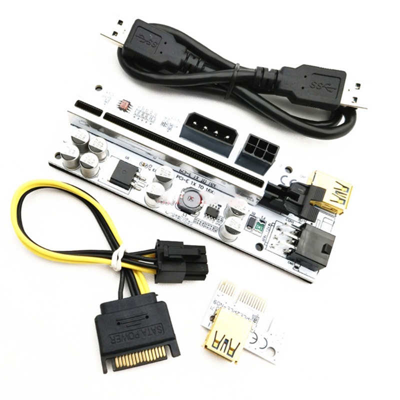 Set 5 thẻ mở rộng cho Bitcoin ETH Mining Ver010 -X GPU 16X sang 1X 6PIN 60cm USB3.0 | BigBuy360 - bigbuy360.vn