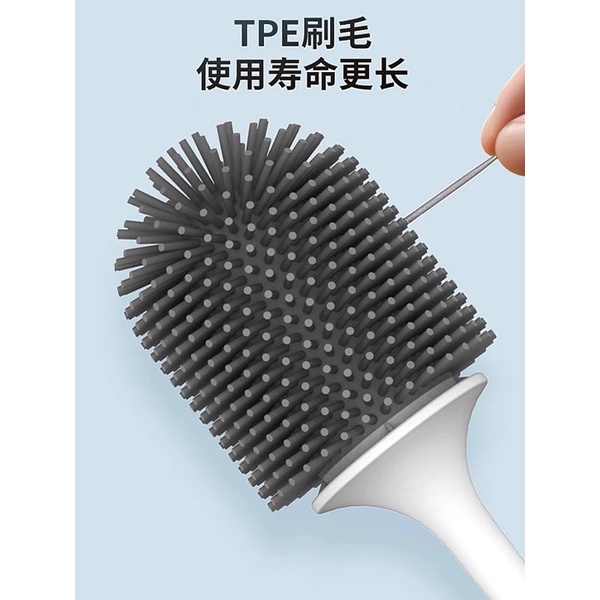 Cọ Vệ Sinh ECOCO Dán Tường Cao Cấp, Cọ Toilet Tròn Sợi Silicon Mềm Cọ Rửa Sạch Sẽ Chống Bắn Nước