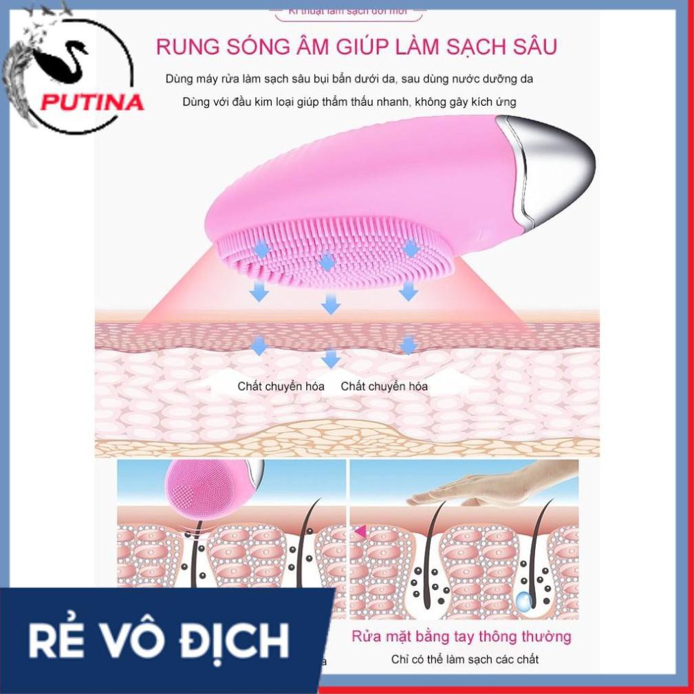[HÀNG XỊN - HOT] Máy rửa mặt kiêm massage siêu sạch có chế độ sóng siêu âm cao cấp
