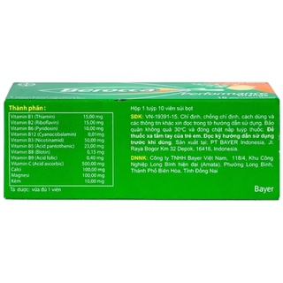 ✅[Chính hãng] Viên sủi bổ sung Vitamin Berocca Performance (Hộp 10 Viên)