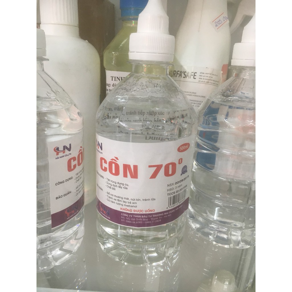 CỒN 70 ĐỘ, SÁT KHUẨN NGOÀI DA VÀ RỬA TAY 500ml