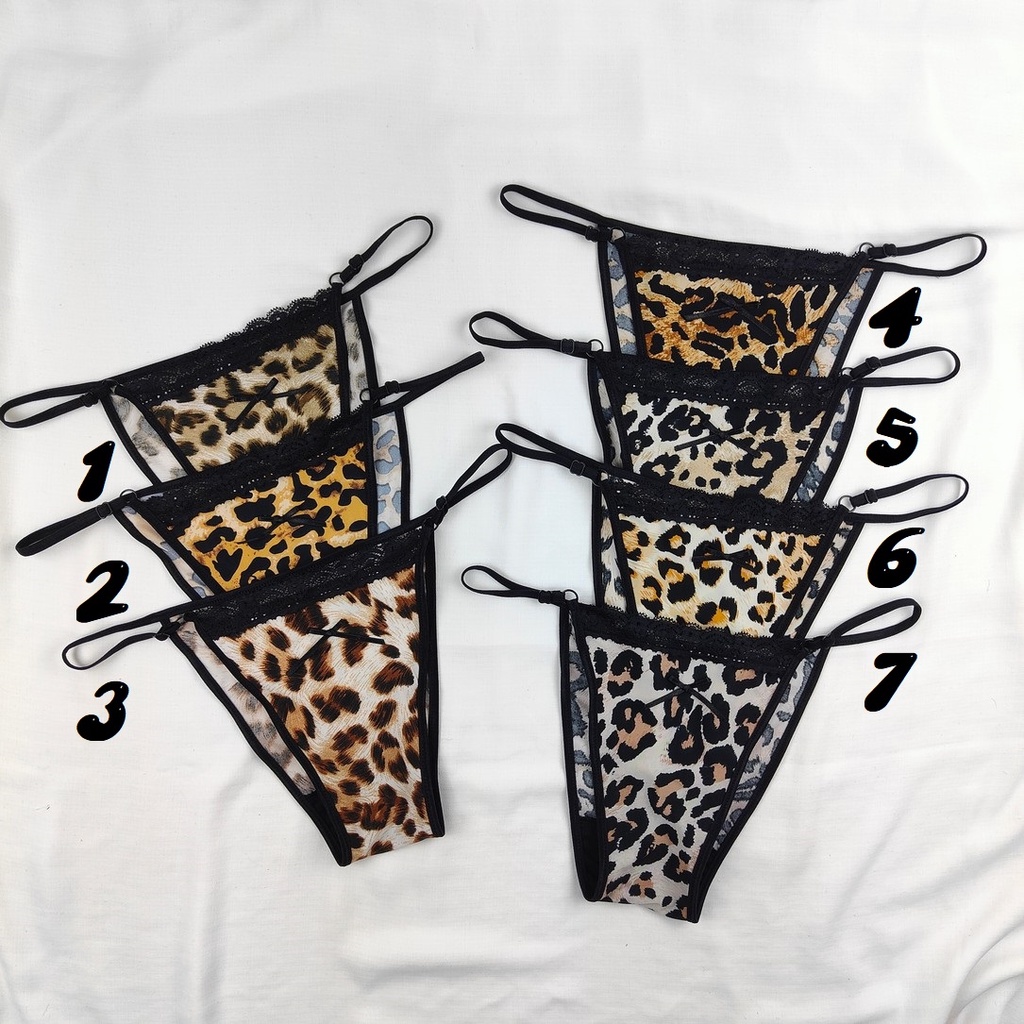 Quần lót thun lạnh sexy🔥 QL69 họa tiết beo 7 màu phối ren mẫu dây gợi cảm Nhà Sò Bra.com