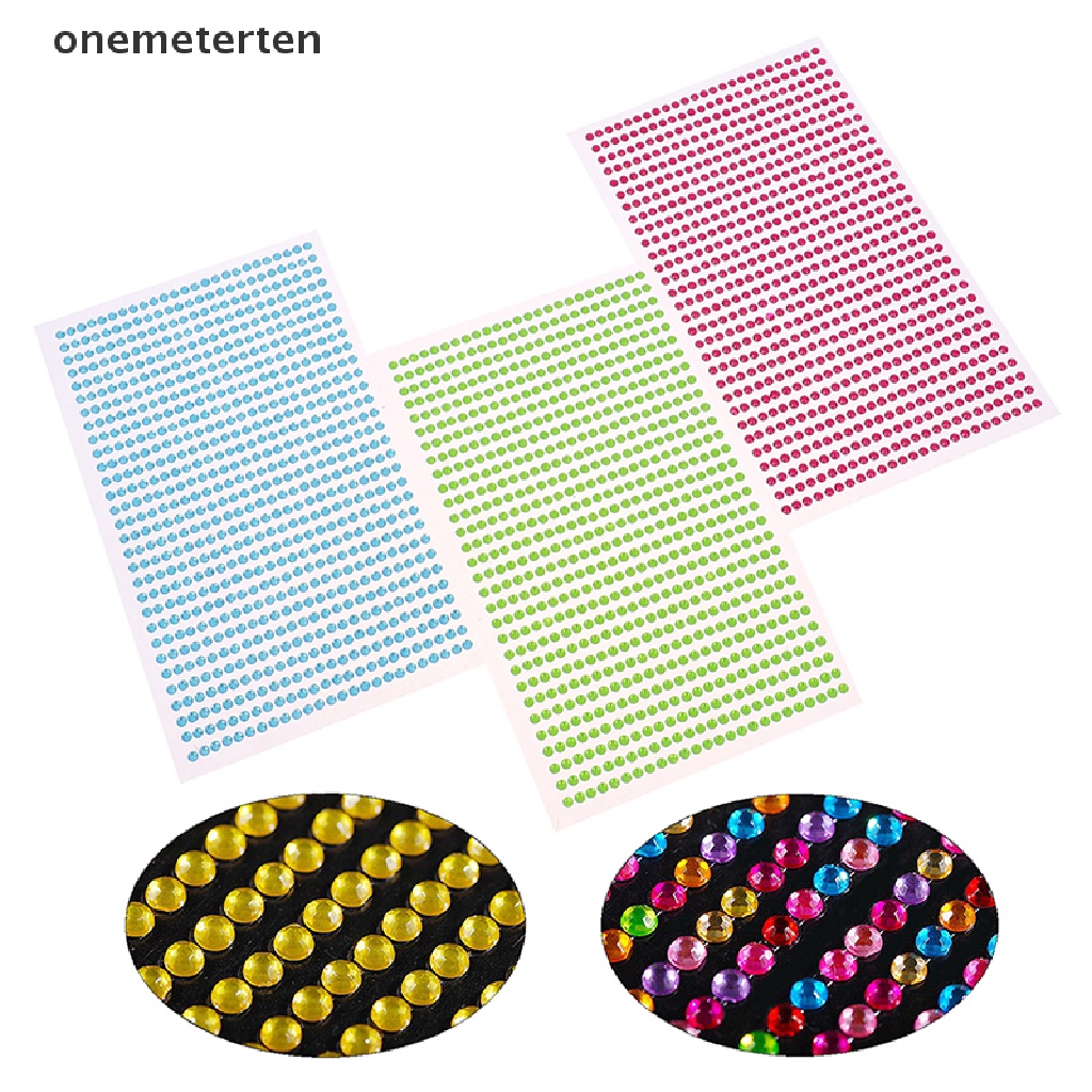 Rten 750pcs Diamond Crystal Rhinestone Sticker Self Adhesive Decal Acrylic Tattoo n