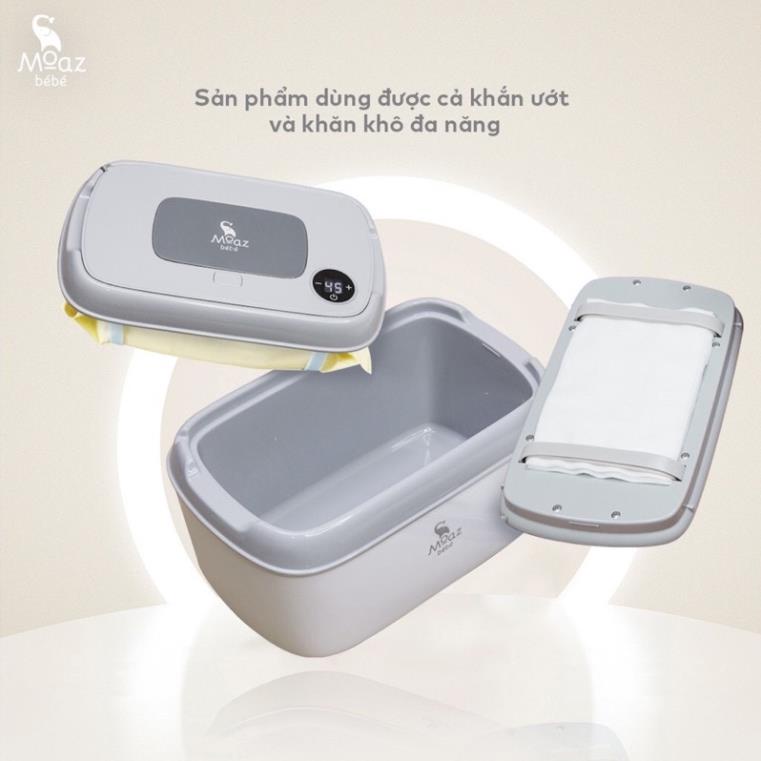 Máy làm ấm khăn ướt cho bé Moaz Bebe MB008 màn hình Led điều khiển nhiệt độ thông minh