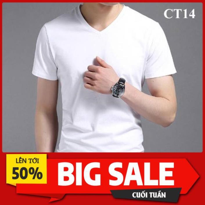 Áo thun nam cổ tim ngắn tay đẹp nhiều màu đủ size ( có size lớn cho người 100 kg ) ྇
