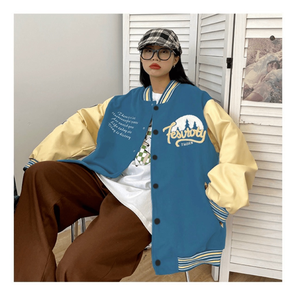 Áo Khoác Bomber Nữ Chất Nỉ Mềm Dày Mịn Hình In Độc Đáo Form Rộng Che Nắng Tốt NEW UNISEX