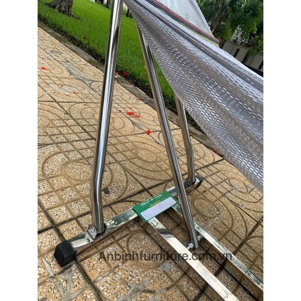 Bộ võng xếp inox chân vuông tải trọng 180kg - Chất liệu Inox 100%