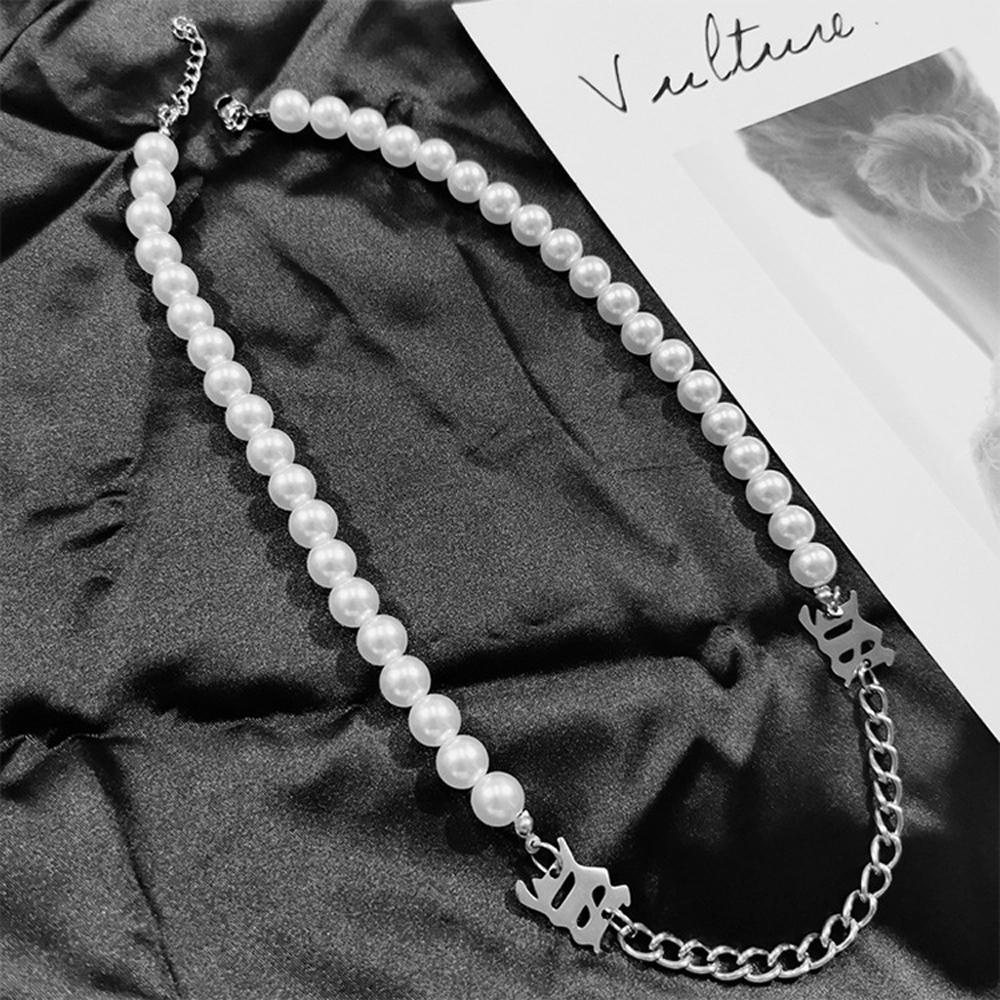 Vòng Cổ Choker Đính Ngọc Trai Hình Cây Xương Rồng Phong Cách Punk Cho Nam Nữ