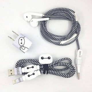 Dây Cuốn Bảo Vệ Tai Nghe, Cap Sạc Chống Đứt 2 Màu Đen Trắng