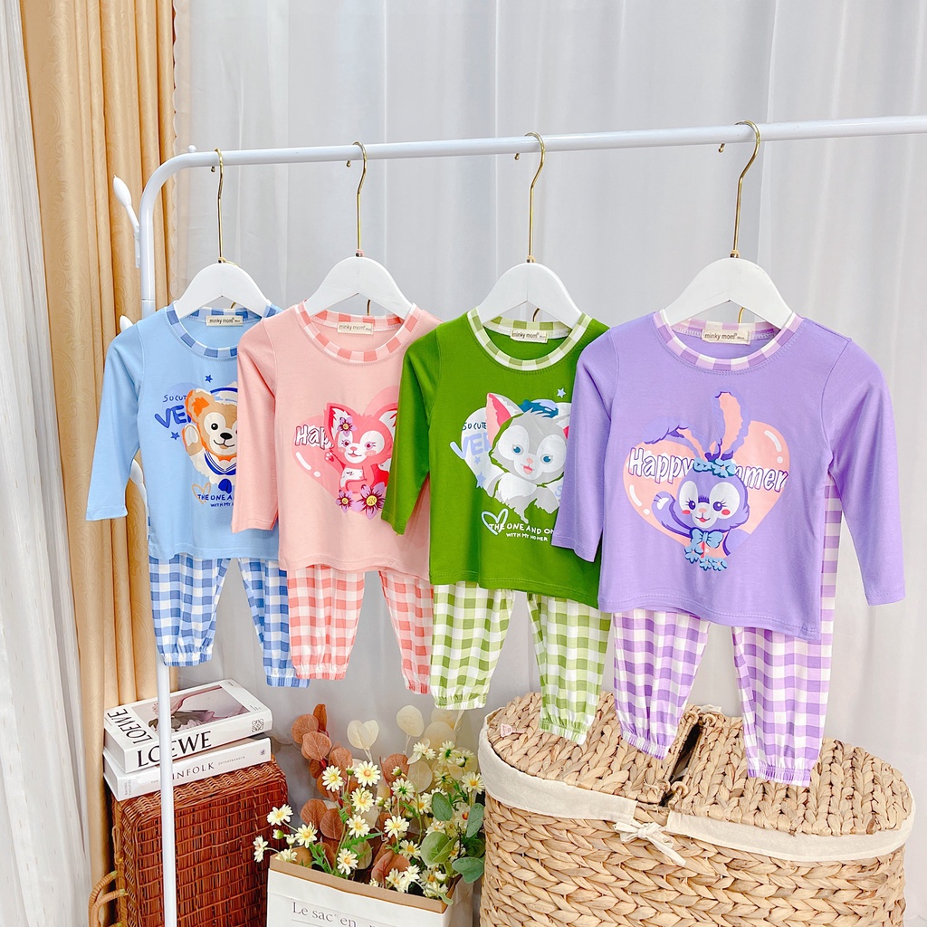 Bộ quần áo trẻ em dài tay Minky Mom Caro Cáo cho bé trai bé gái, vải lạnh cao cấp siêu co giãn thấm hút mồ hôi
