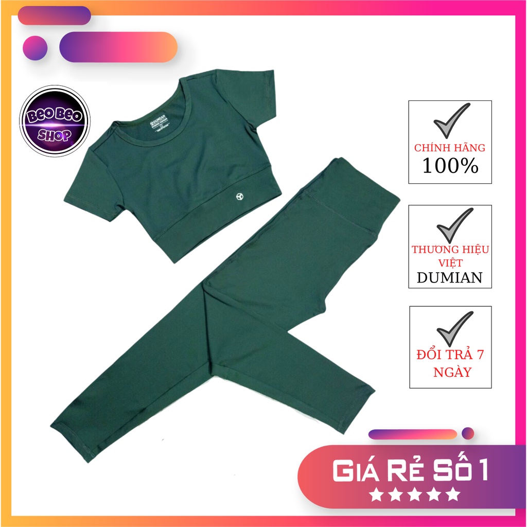 Set bộ đồ tập nữ gym DUMIAN Đồ tập Yoga cao cấp Áo croptop thể thao thương hiệu việt size s m l xl SET02