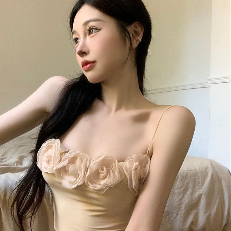 Áo Hai Dây Họa Tiết Hoa Gợi Cảm Cho Nữ