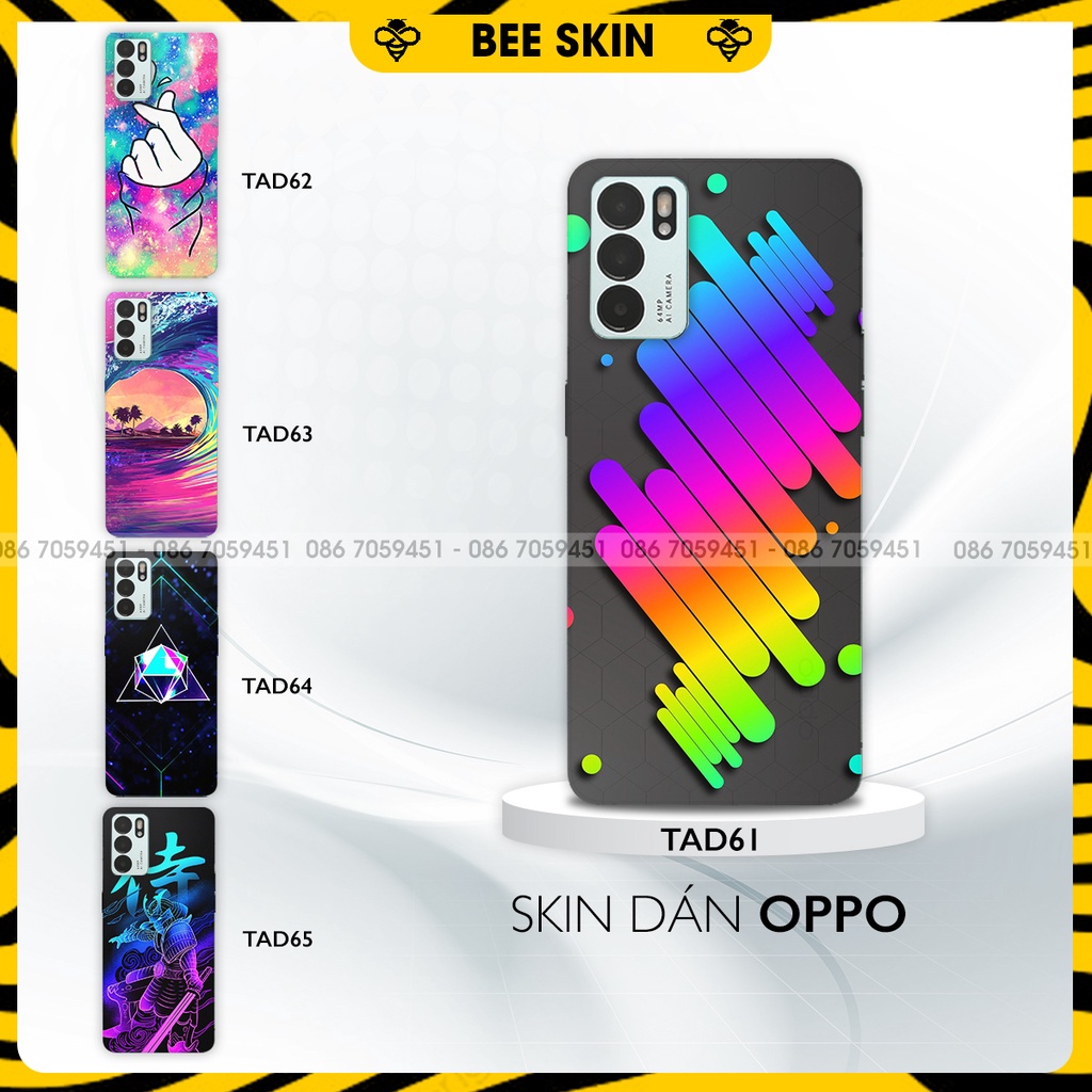 Miếng dán điện thoại Oppo Seri R các máy R5/R7R9/R11/R15/R17 đã cắt sẵn in hình vệt ánh sáng huyền ảo