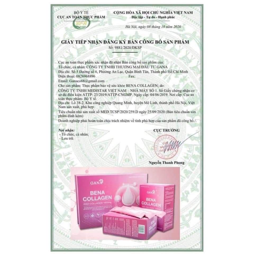 Nước uống BENA COLLAGEN - GANA hộp 15 - 30 gói