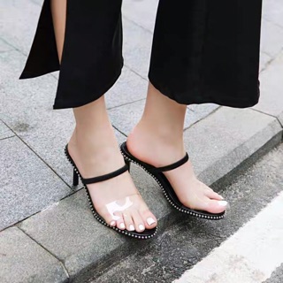 Combo 3 dép, giày đen viền đính hạt